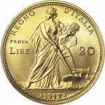 2576R 20 lire 1912 Italia aratrice Roma Oro Prova