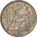 1347R 20 lire 1928 VI Giovane e Italia genitrice 1° tipo Roma Argento