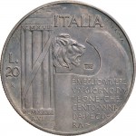 2584R 20 lire 1928 VI Fascio littorio 2° tipo Roma Argento Prove