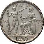 1353R 20 lire 1934 XII Giovane e Italia genitrice 1° tipo Roma Argento
