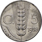 2647R 5 centesimi 1918 Spiga 1° tipo Roma Ferro Prova