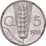 2648R 5 centesimi 1918 Spiga 2° tipo Roma Ferro Prova