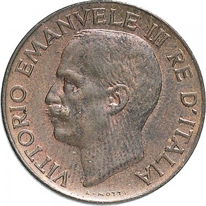 1537D 5 centesimi 1927 Spiga 2° tipo Roma Rame