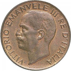 1539D 5 centesimi 1929 Spiga 2° tipo Roma Rame