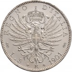 1374R 5 lire 1901 Aquila spiegata Roma Argento