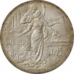 1375R 5 lire 1911 Italia e Roma genitrice Roma Argento