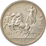 2597R 5 lire 1914 Italia su quadriga briosa Roma Argento Prova