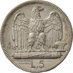 2600R 5 lire 1926 Aquila romana 1° tipo Roma Argento Prova