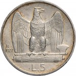 1381R 5 lire 1927 Aquila romana Roma Argento