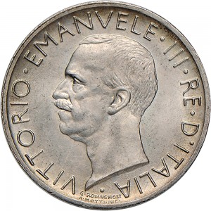 1381D 5 lire 1927 Aquila romana Roma Argento