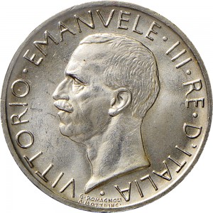 1385D 5 lire 1929 Aquila romana Roma Argento