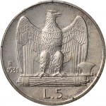 1388R 5 lire 1931 Aquila romana Roma Argento