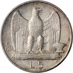 1391R 5 lire 1934 Aquila romana Roma Argento