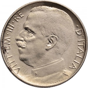 1455D 50 centesimi 1924 Giustizia su quadriga di leoni Roma Nichelio