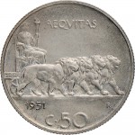 1466R 50 centesimi 1931 Giustizia su quadriga di leoni Roma Nichelio