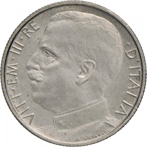 1468D 50 centesimi 1933 Giustizia su quadriga di leoni Roma Nichelio