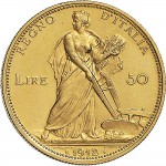 1326R 50 lire 1912 Italia aratrice 1° tipo Roma Oro