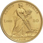 1327R 50 lire 1926 Italia aratrice 1° tipo Roma Oro