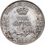 1708R 1 rupia 1921 Valore Roma Argento