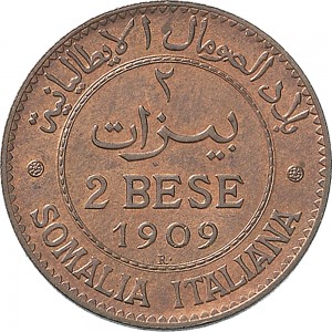 1722R 2 bese 1909 Valore Roma Rame