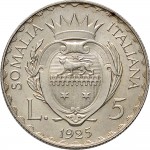 1733R 5 lire 1925 Scudo a cuore Roma Argento