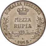 1712R Mezza rupia 1915 Valore Roma Argento