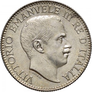 1713D Mezza rupia 1919 Valore Roma Argento