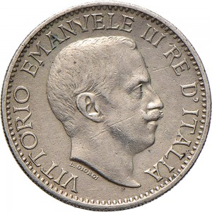 1714D Quarto di rupia 1910 Valore Roma Argento