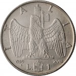 1625R 1 lira 1939 XVIII Aquila romana 2° tipo Roma Acmonital