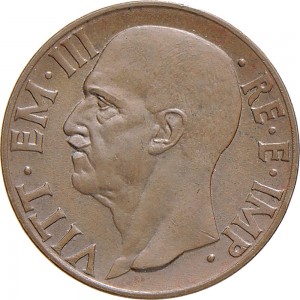 1657R 10 Centesimi 1936 XIV Scudo semirotondo 1° tipo Roma Rame