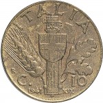 1663R 10 Centesimi 1941 XIX Scudo semirotondo 2° tipo Roma Bronzital