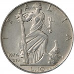1592R 10 lire 1936 XIV Italia marinara Roma Argento