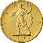 1582R 100 lire 1937 XVI Littore 2° tipo Roma Oro