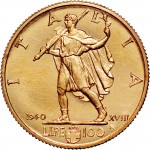 1583R 100 lire 1940 XVIII Littore 2° tipo Roma Oro