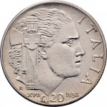 1647R 20 centesimi 1938 XVII Italia fascista 2° tipo Roma Acmonital