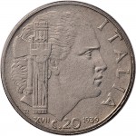 1648R 20 centesimi 1939 XVII Italia fascista 2° tipo Roma Acmonital