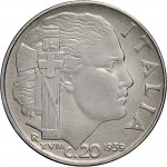 1651R 20 centesimi 1939 XVIII Italia fascista 2° tipo Roma Acmonital