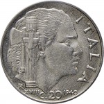 1652R 20 centesimi 1940 XVIII Italia fascista 2° tipo Roma Acmonital