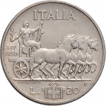 1585R 20 lire 1936 XIV Italia su quadriga lenta Roma Argento