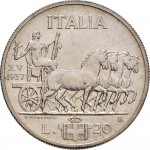 1586R 20 lire 1937 XV Italia su quadriga lenta Roma Argento