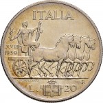 1588R 20 lire 1939 XVIII Italia su quadriga lenta Roma Argento
