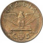 1671R 5 centesimi 1940 XVIII Aquila romana 2° tipo Roma Bronzital