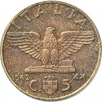 1673R 5 centesimi 1942 XX Aquila romana 2° tipo Roma Bronzital