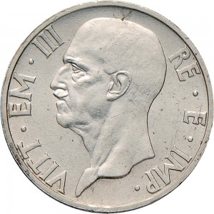 1599D 5 lire 1936 XIV Italia feconda Roma Argento