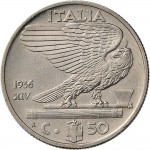 1631R 50 centesimi 1936 XIV Aquila romana 1° tipo Roma Nichelio