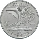 1634R 50 centesimi 1938 XVII Aquila romana 2° tipo Roma Acmonital