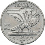 1633R 50 centesimi 1938 XVII Aquila romana 1° tipo Roma Nichelio
