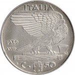 1637R 50 centesimi 1939 XVIII Aquila romana 2° tipo Roma Acmonital