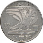 1639R 50 centesimi 1940 XVIII Aquila romana 2° tipo Roma Acmonital
