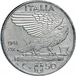 1641R 50 centesimi 1941 XIX Aquila romana 2° tipo Roma Acmonital